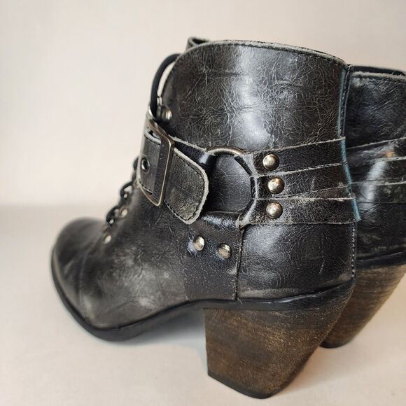 Harley Davidson Ashland Leather Ankle Boots Harness Womens 8.5 Biker Motorcycle - Picture 8 of 15